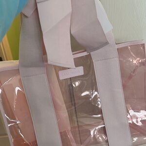 Case-mate ClearPink Tote with Ribbon Handles nwt